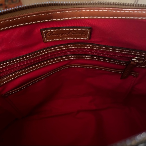 Dooney & Bourke Brown & Black Two Tone Pebble Leather Satchel Handbag - Picture 6 of 8